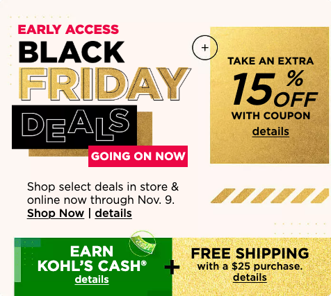 Kohls Early Access Black Friday Sale