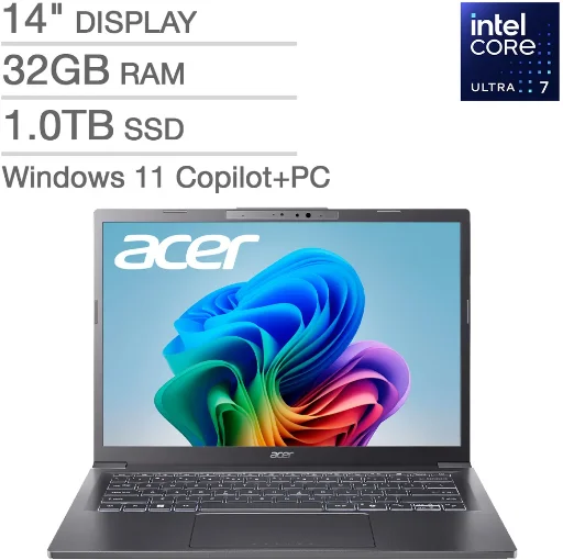 Acer Aspire 14 Laptop Intel Core Ultra 7 258v 32GB 1TB 1920x1200 IPS