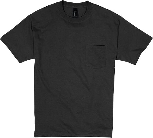 1 Pack Hanes Beefy-t Unisex Cotton/Polyester Blend Pocket T-Shirt, Black