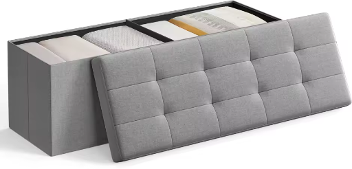 SONGMICS MAZIE Collection 43 Inches Folding Storage Ottoman Bench
