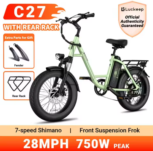 Luckeep C27 Electric Bike w/ 20 Fat Tire