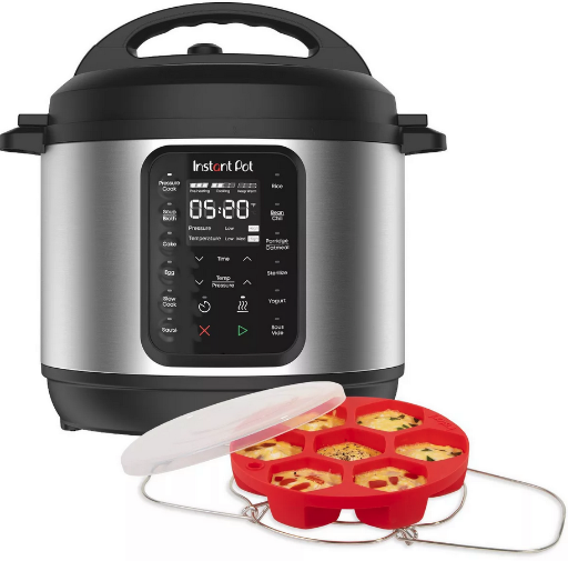 Instant Pot 6qt 9-in-1 Pressure Cooker Bundle with Bonus Silicone Pan