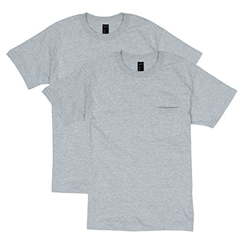 Hanes Mens Beefy-t Cotton Blend Heavyweight Pocket T-Shirt 2-Pack