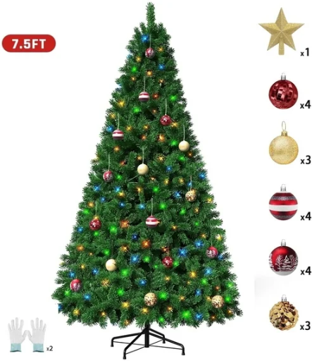 VAVSEA 7.5ft Pre-Lit Artificial Christmas Tree