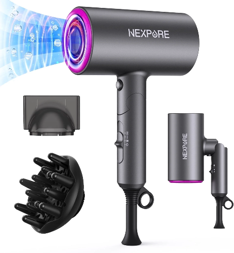 NEXPURE 1800W Professional Ionic Hair Dryer with 2 Attachments