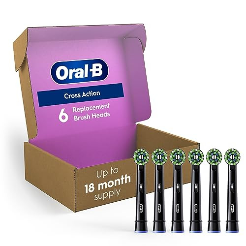 Oral-B Cross Action Replacement Brush Heads (Black) 6-Count