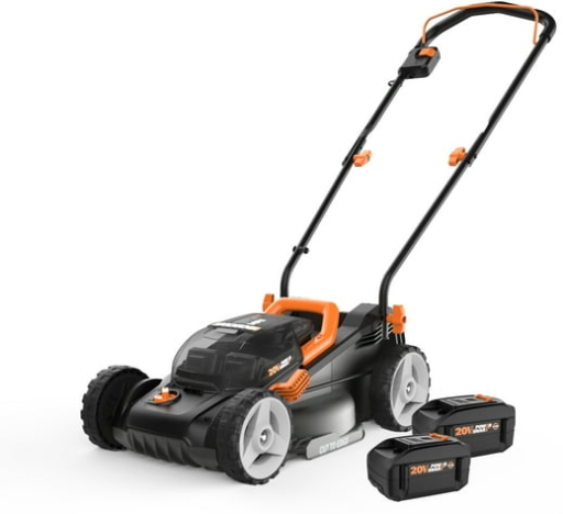Worx 40V Power Share 14 Cordless Lawn Mower with 2x 4.0Ah Batteries