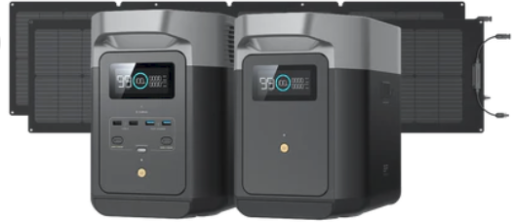 EcoFlow DELTA 2 Portable Power Station with Smart Extra Battery and 2 x 110W Solar Panels