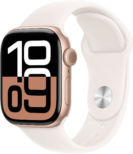Apple Watch Series 10 GPS 42mm Rose Gold Aluminum Case with Light Blush Sport Band - S/M