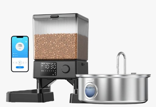 Oneisall 5L Automatic Cat Feeder  7L Pet Water Fountain Set