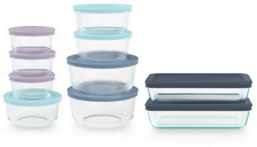 20-Piece Pyrex Glass Food Storage Set