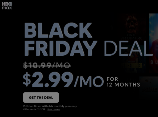 1-Year HBO Max Basic w/ Ads Subscription