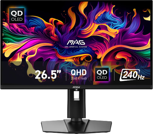 MSI 26.5 WQHD QD-OLED 240Hz AMD FreeSync Premium Pro Gaming Monitor