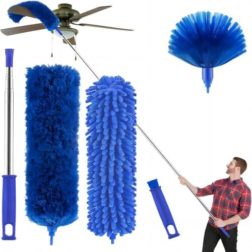 15-100 Telescoping Ceiling Fan/Cobweb Duster with 3 Washable Duster Heads
