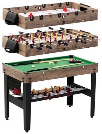 48 3-in-1 Multi Game, Pool Table, Air Hockey, Foosball Table, by MD Sports