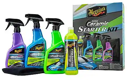 Meguiars Hybrid Ceramic Starter Kit (Car Wash, Wax, Detailer  Tire Shine)