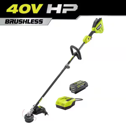 YMMV | RYOBI 40V HP Brushless 16-inch Carbon Fiber Shaft String Trimmer with 4.0 Ah Battery and Charger