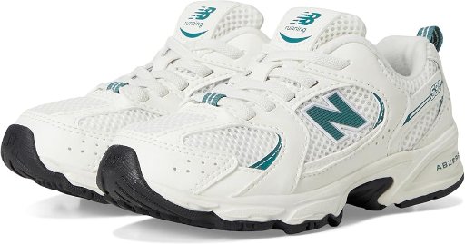 New Balance Kids 530 Bungee Shoes (Sea Salt/New Spruce)