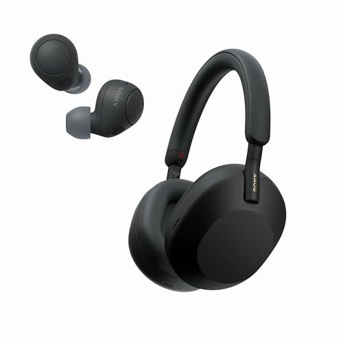 Sony WH-1000XM5 Premium Noise Canceling Headphones (Black) with Free WF-C700N