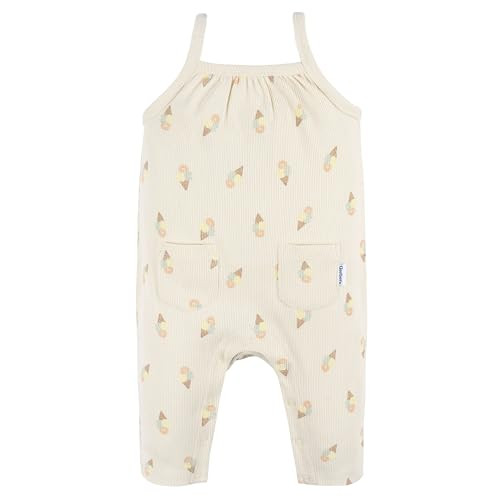 Gerber baby-girls Sleeveless Cotton Long-leg Romper Jumpsuit