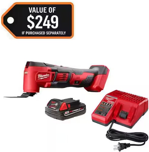 Milwaukee M18 18V Cordless Oscillating Multi-Tool Kit with 1.5 Ah Battery  Charger