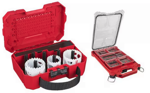 Milwaukee Hole Dozer Bi-Metal Hole Saw Kit w SHOCKWAVE Impact Duty Alloy Steel Screw Driver Bit Set and PACKOUT Case (108-Piece)