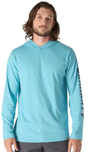 Carhartt Mens Force Relaxed Logo Hoodie (Dusted Aqua, M-XXL)