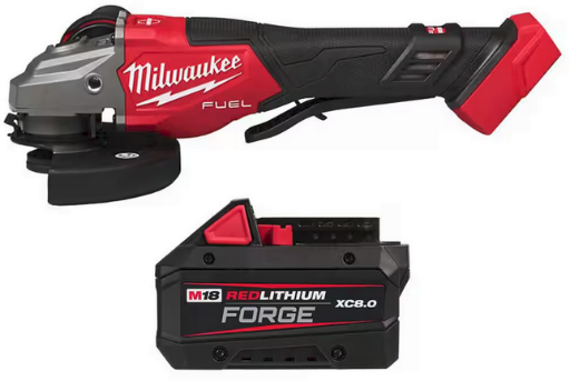 Milwaukee M18 FUEL 18-Volt Brushless Cordless 4-1/2 in./6 in. Grinder with M18 REDLITHIUM FORGE XC 8.0 Ah Battery