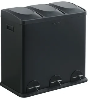 Step N Sort 16-Gal 3 Compartment Stainless Steel Kitchen Trash  Recycling Bin