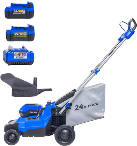 Kobalt 24-volt 16-in Push Battery Walk Mower (2) 4 Ah Battery