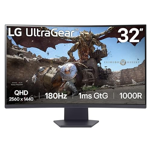 LG UltraGear 32 QHD 180Hz 1ms FreeSync 1000R Curved Monitor