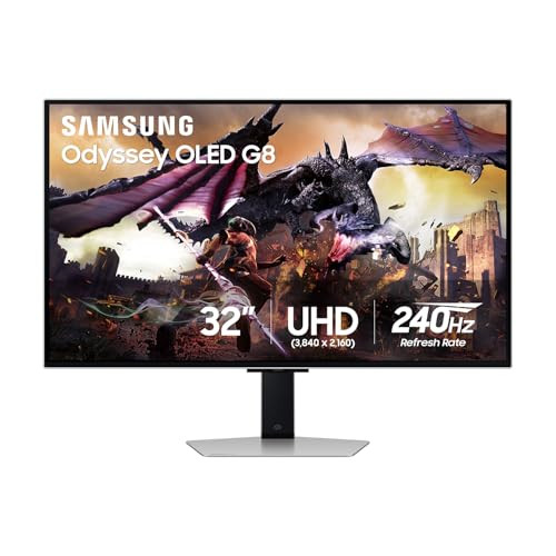 32 Samsung Odyssey OLED G8 Gaming Monitor, QD-OLED, 4K UHD, 240Hz