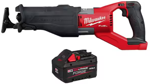 Milwaukee M18 FUEL 18V Lith-Ion Brushless Cordless Super SAWZALL Reciprocating Saw w/M18 REDLITHIUM FORGE XC 8.0 Ah Battery Pack