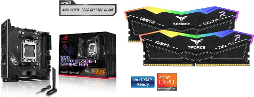 ASUS ROG STRIX B650E-I GAMING WIFI Motherboard with Team Group 16GB (2 x 8GB) DDR5 6000 RAM