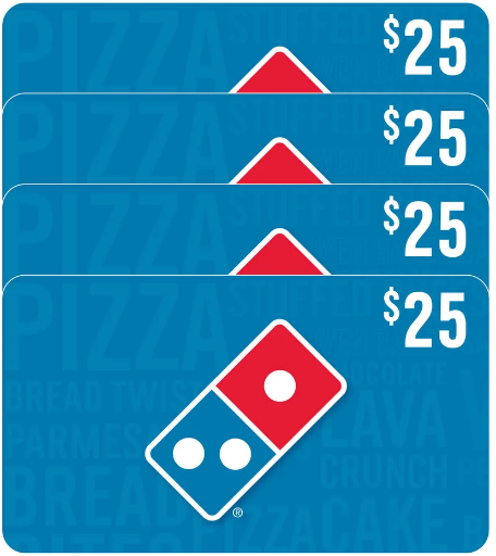 Dominos Gift Cards $100 Value