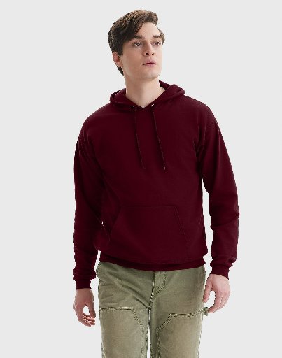 Hanes Mens EcoSmart Fleece Pullover Hoodie Sweatshirt, Maroon