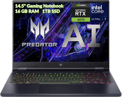 Acer Predator Helios Neo 14 Gaming Laptop Intel Ultra7 16GB 1TB RTX4070 Refurbished