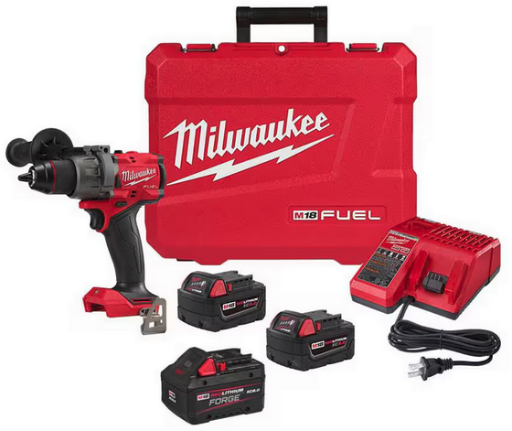 Milwaukee M18 FUEL 18V Hammer Drill Kit w/ Two 5.0 Ah Batteries  M18 FORGE XC 8.0 Ah Battery Pack