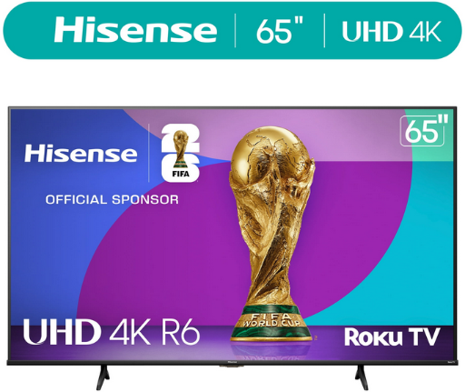 Hisense 65 4K UHD LCD Roku Smart TV HDR R6 Series