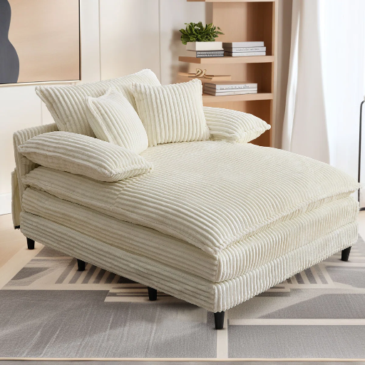 Latitude Run 55W Corduroy Chaise Lounge Chair