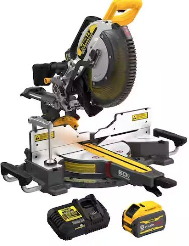 DEWALT 60V Lithium-Ion 12 in. Cordless Sliding Miter Saw Kit with 9.0Ah Battery Pack