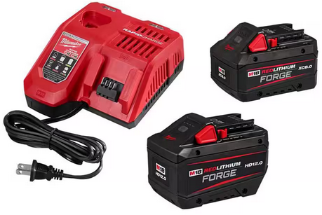 Milwaukee M18 18V REDLITHIUM FORGE XC 8.0 Ah Battery w/ FORGE 12.0Ah Battery  Charger
