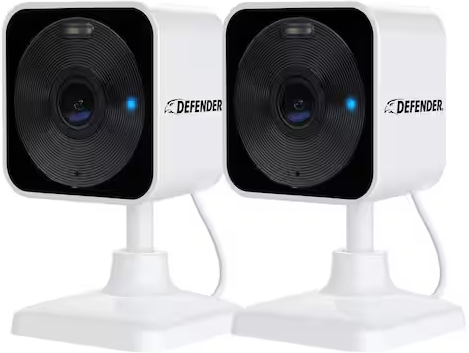 GO 2K AI POWERED Plug-in Power Indoor/Outdoor Home, Business, Baby and Pet Security Camera 2-Pack