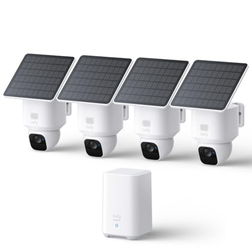 eufy Security SoloCam E30 Kit (4-pk Cameras + Homebase 2)