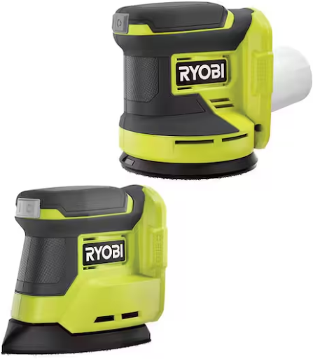 RYOBI ONE+ 18V Cordless 2-Tool Combo Kit with Random Orbit Sander and Corner Cat Finish Sander