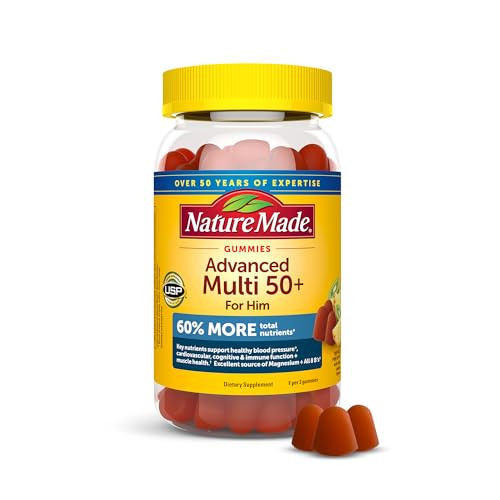 Nature Made Mens 50+ Advanced Multivitamin Gummies 84-Count
