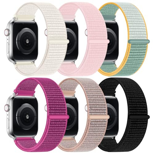 6-Pack Nylon Sport Loop Band for Apple Watch