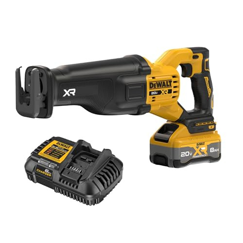 DeWALT 20V MAX XR Brushless Reciprocating Saw Kit w/ 8Ah XR POWERPACK Battery Kit