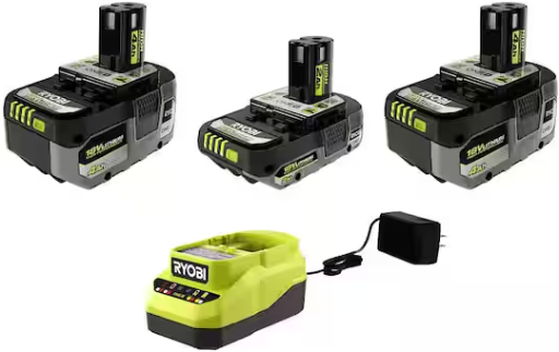 RYOBI ONE+ 18V Lithium-Ion HIGH PERFORMANCE Starter Kit with 2.0 Ah Battery, (2) 4.0 Ah Batteries