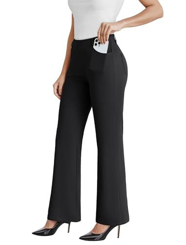 Business Casual Stretchy Flare Pants with Pockets